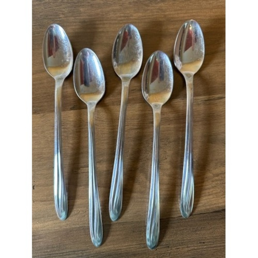 Superior Stainless USA Spoons Flatware Set of 5 Ice Tea Spoons‎